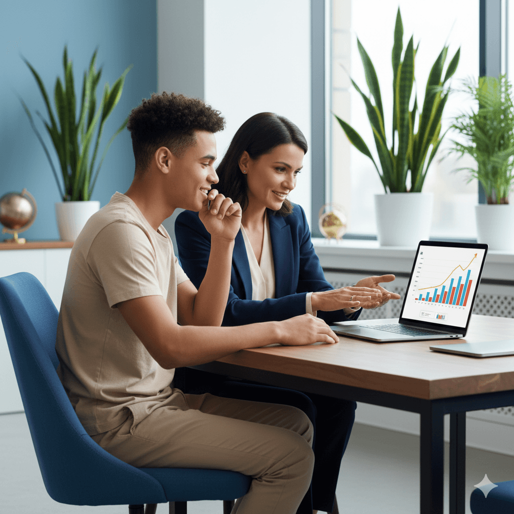 One-on-one financial coaching session